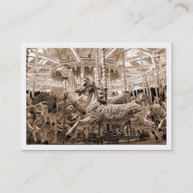 Tarjeta De Visita Carrusel, mini foto (blanco confinado) (Anverso)
