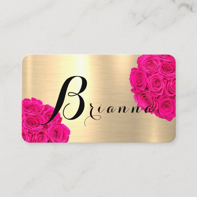 Tarjeta De Visita Carta B de Rosas brillantes de oro (Anverso)