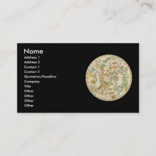 Tarjeta De Visita Carta de estrella del cielo y mapa meridionales de