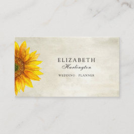 Tarjeta De Visita Carta de flor rústica. Girasol. Floral de país