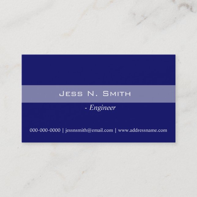 Tarjeta De Visita Carta de negocios azul simple y elegante. (Anverso)