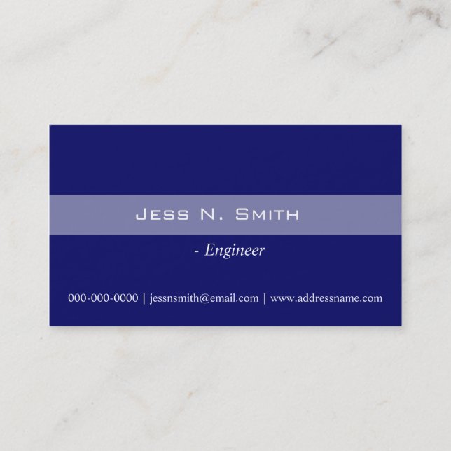 Tarjeta De Visita Carta de negocios azul simple y elegante. (Anverso)