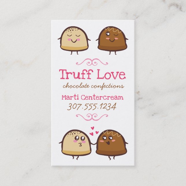 Tarjeta De Visita Carta de negocios de confecciones de trufas de cho (Anverso)