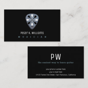 Tarjeta De Visita carta de negocios de músicos de guitarra con guita