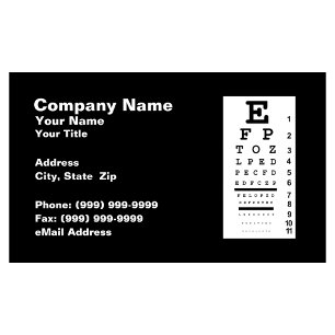 Tarjeta De Visita Carta de ojo contra fondo negro