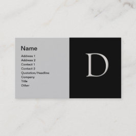 Tarjeta De Visita Carta de presentación "D" carta de presentación