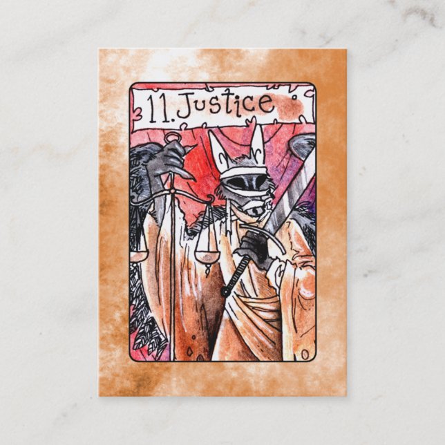 Tarjeta De Visita Carta de tarot de la justicia (Anverso)