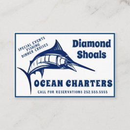 Tarjeta De Visita Carta del océano del diseño de la aguja azul