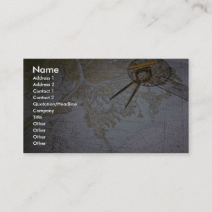 Tarjeta De Visita Carta marina y compás, divisor