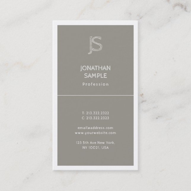 Tarjeta De Visita Carta moderna elegante plantilla simple profesiona (Anverso)