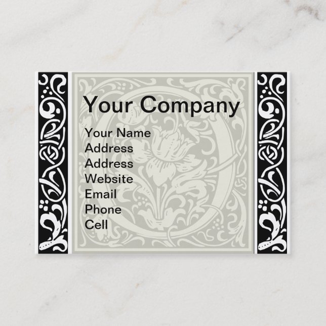 Tarjeta De Visita Carta O Monograma Medieval Art Nouveau (Anverso)