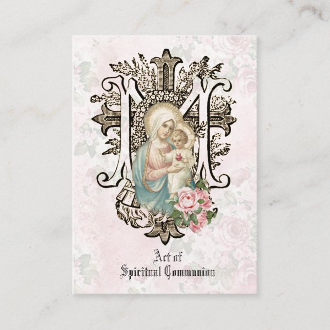 TARJETA DE VISITA CARTA SANTA DE LA COMUNICACIÓN ESPIRITUAL PRAYA CA (Anverso)