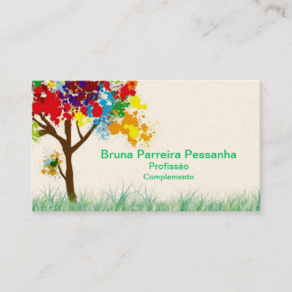 Tarjeta De Visita Cartão árvore colorida