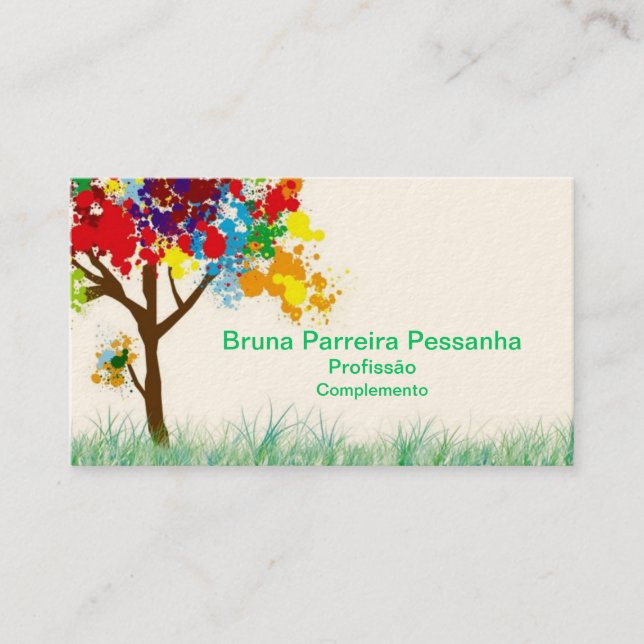 Tarjeta De Visita Cartão árvore colorida (Anverso)