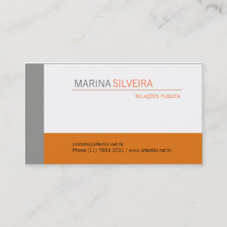 Tarjeta De Visita Cartão Business Orange Gray