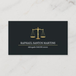 Tarjeta De Visita Cartão de Visita Advogado - Preto e Branco