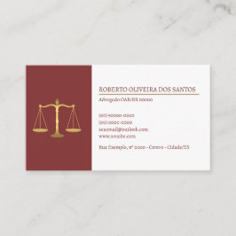 Tarjeta De Visita Cartão de Visita Advogado - Vinho Tinto