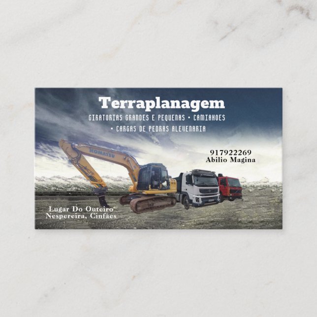 Tarjeta De Visita Cartão de visita Bulldozer (Anverso)