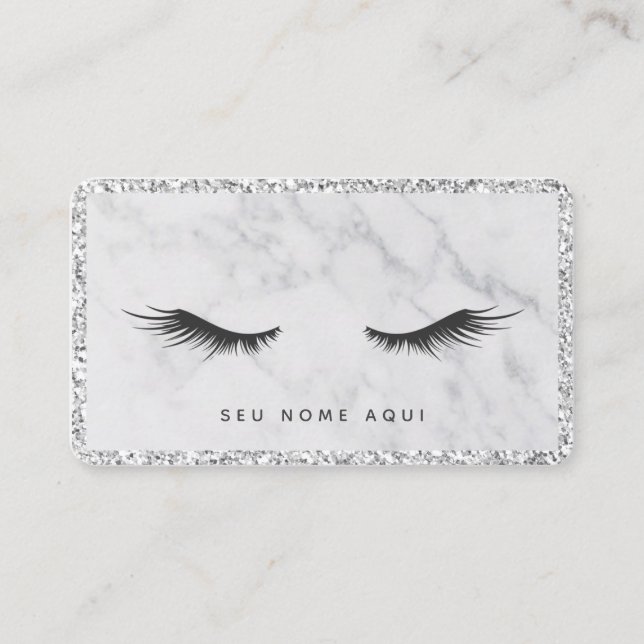Tarjeta De Visita Cartão de Visita - Designer de Cílios - Maquiadora (Anverso)
