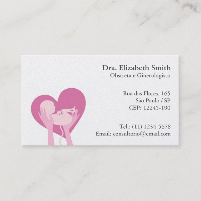 Tarjeta De Visita Cartão para Obstetra e Ginecologista (Anverso)