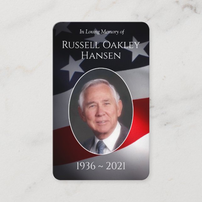 Tarjeta De Visita Cartas conmemorativas de la oración | Ejército pat (Anverso)