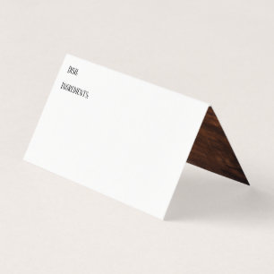 Tarjeta De Visita Cartas de carpas blancas con acento de madera marr