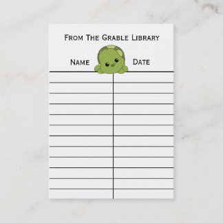 Tarjeta De Visita Cartas de devolución del libro de la tortuga Lil