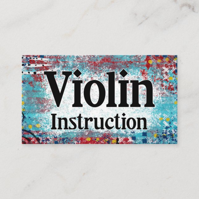 Tarjeta De Visita Cartas de empresa de instrucciones de violín (Anverso)