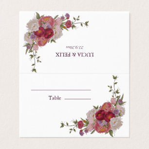 Tarjeta De Visita Cartas de la plaza Boda floral de los bosques de B