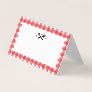 Tarjeta De Visita Cartas de los lugares de barbacoa rojas