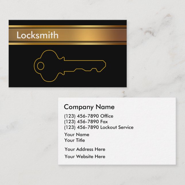 Tarjeta De Visita Cartas de Negocio de Locksmith (Anverso / Reverso)