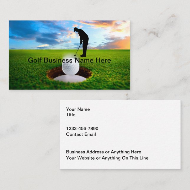 Tarjeta De Visita Cartas de negocio escénicas sobre temas de golf (Anverso / Reverso)