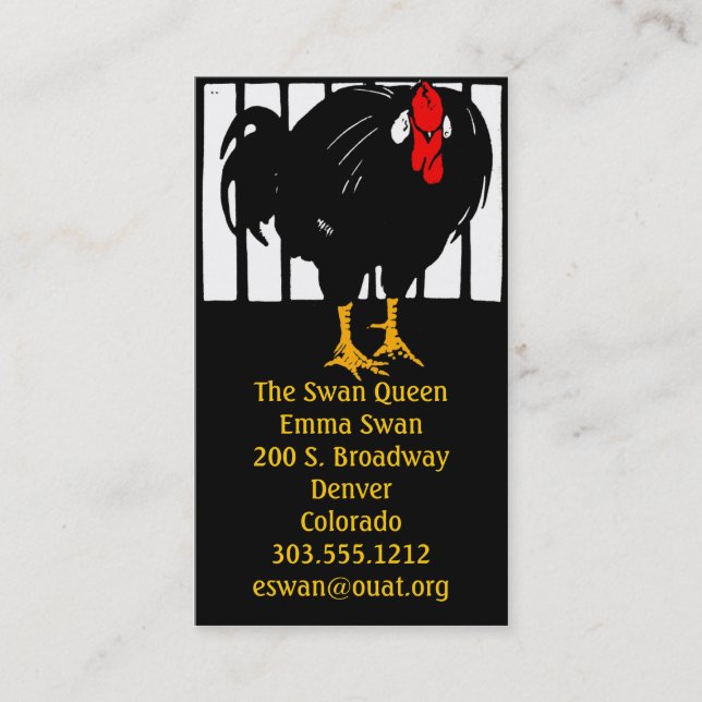 Tarjeta De Visita Cartas de Negocio Rooster de Woodcut en Victoria (Anverso)