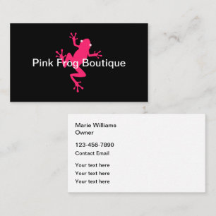 Tarjeta De Visita Cartas de negocios boutique de moda de Rana Rosa