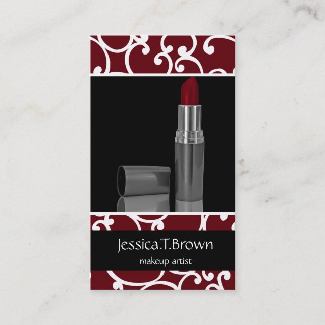 Tarjeta De Visita Cartas de negocios de artistas de maquillaje (Anverso)