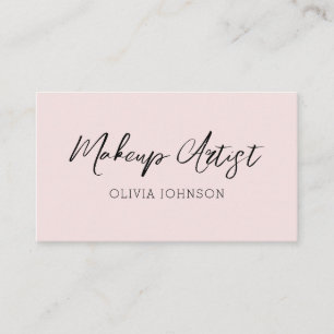 Tarjeta De Visita Cartas de negocios de artistas de maquillaje rosad