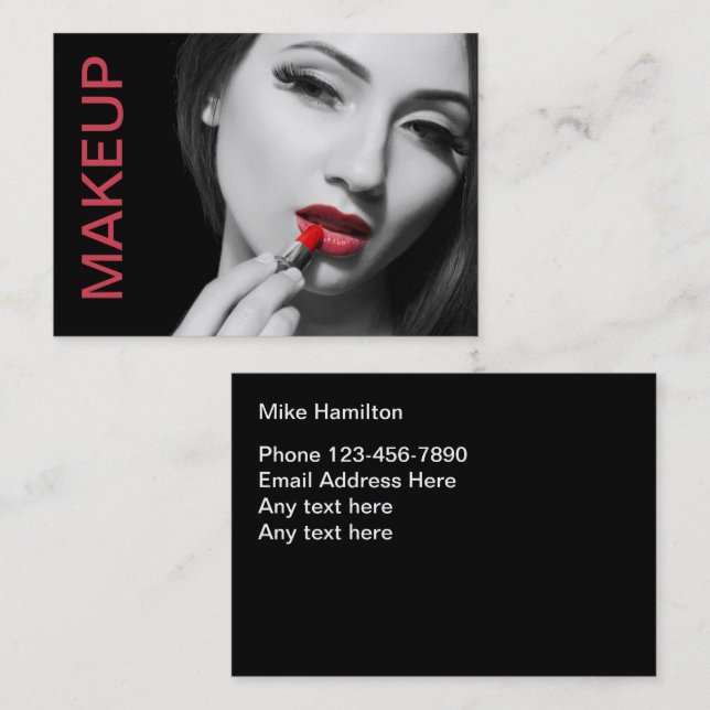 Tarjeta De Visita Cartas de negocios de artistas modernos de maquill (Anverso / Reverso)
