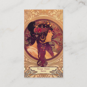 Tarjeta De Visita Cartas de negocios de estilo Art Nouveau de Mucha
