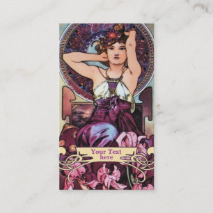 Tarjeta De Visita Cartas de negocios de estilo Art Nouveau de Mucha