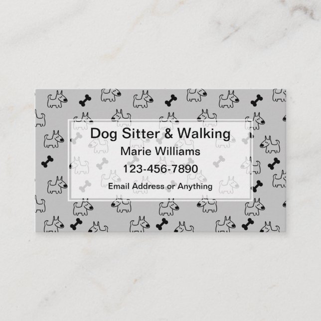 Tarjeta De Visita Cartas De Negocios De Guay Dog Sitter Y Dog Walkin (Anverso)
