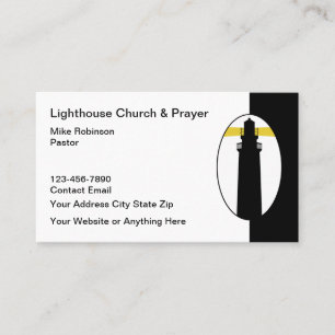 Tarjeta De Visita Cartas de negocios de iglesia cristiana en el faro