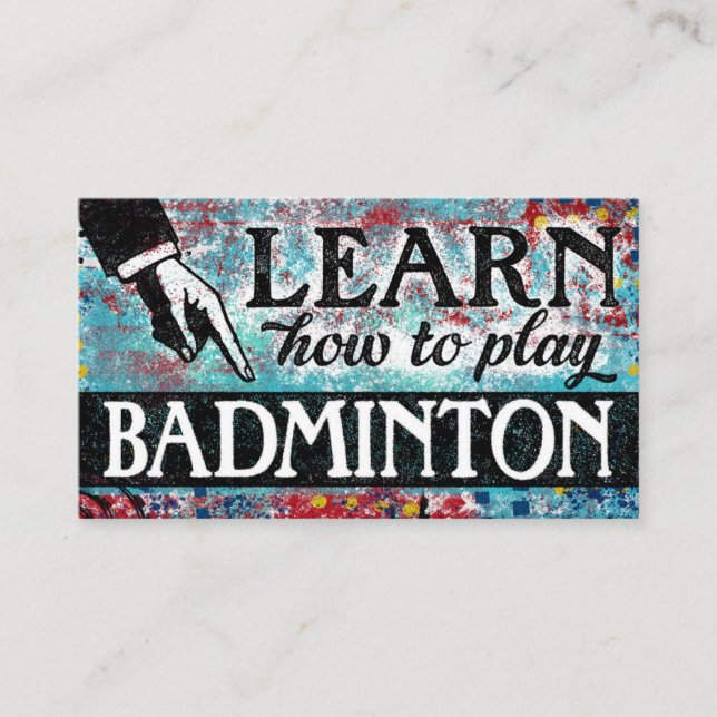 Tarjeta De Visita Cartas de negocios de las lecciones de Badminton - (Anverso)