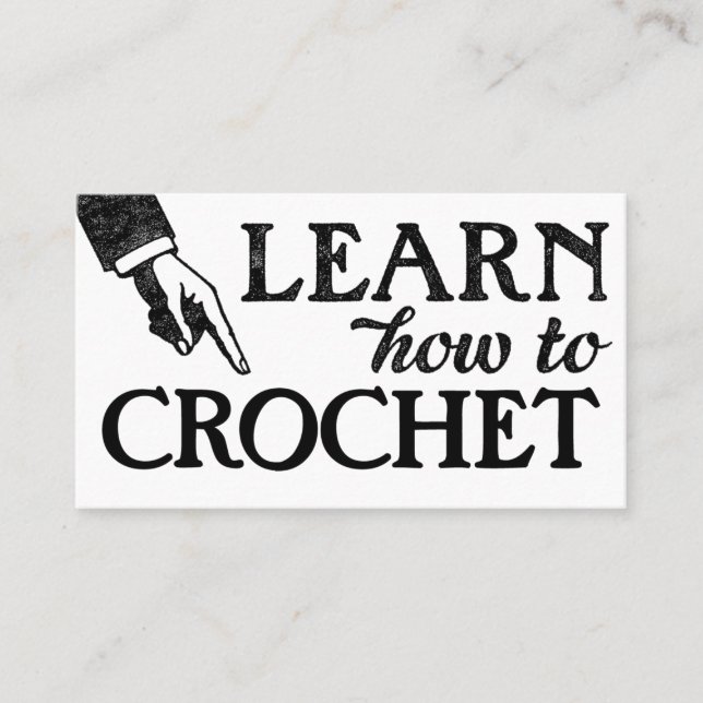 Tarjeta De Visita Cartas de negocios de lecciones de crocheting - Gu (Anverso)