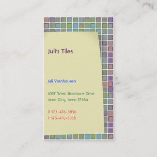 Tarjeta De Visita Cartas de negocios de mosaicos de Juli