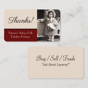 Tarjeta De Visita Cartas de negocios de muñecas antiguas Rubylane E