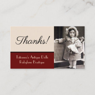 Tarjeta De Visita Cartas de negocios de muñecas antiguas Rubylane E
