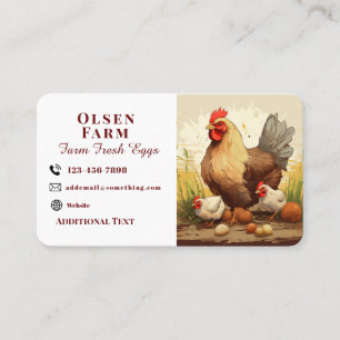 Tarjeta De Visita Cartas de negocios de pollo y chichas de estilo rú