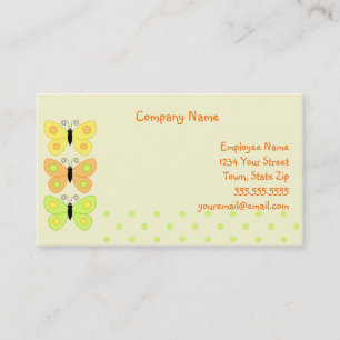 Tarjeta De Visita Cartas de negocios de puntos de polka de mariposa