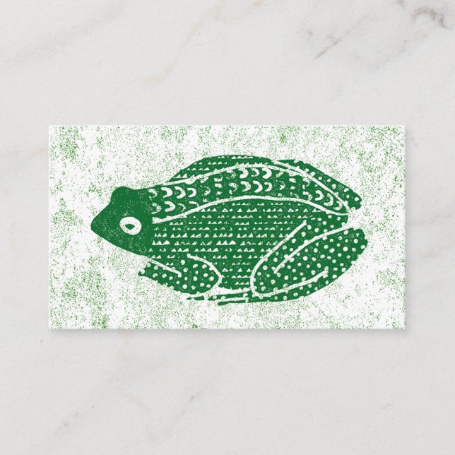 Tarjeta De Visita Cartas de negocios de rana - Rana verde (Anverso)