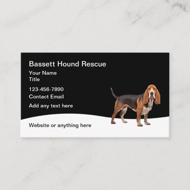 Tarjeta De Visita Cartas de negocios de rescate de la raza de perro  (Anverso)